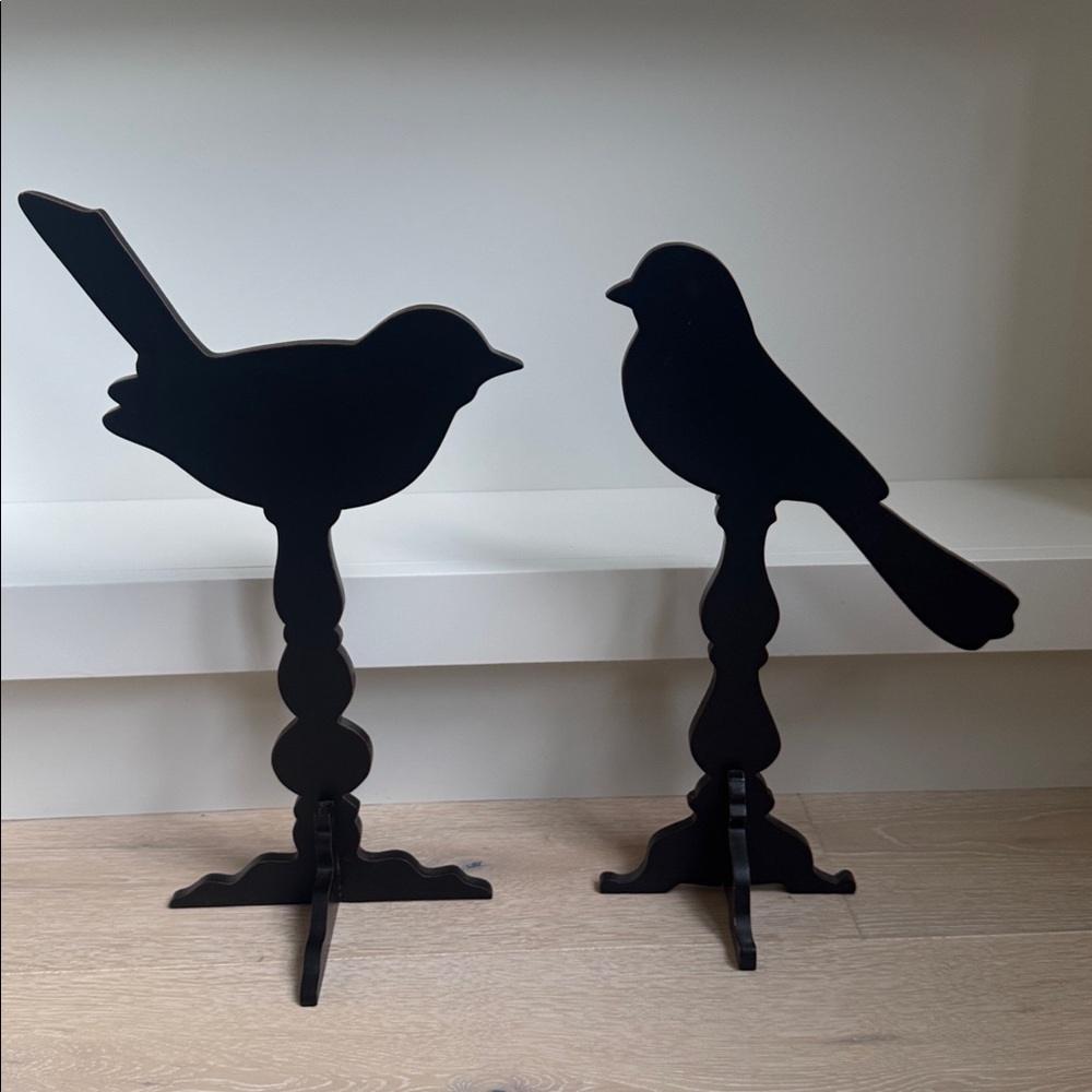Urban Barn Set of two Wooden Black Bird silhouettes